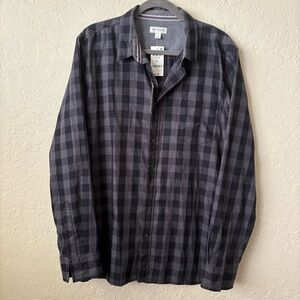 Men’s Sun + Stone Buffalo Check Shirt - Size XL - Black & Gray - NWT